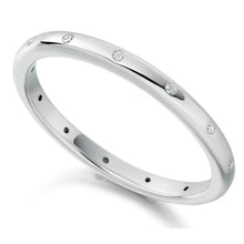 Load image into Gallery viewer, 18K White Gold &amp; Diamond 2mm Wedding Band - Pobjoy Diamonds