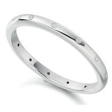 Load image into Gallery viewer, 950 Platinum &amp; Diamond 2mm Wedding Band &amp; Mens 950 Platinum 5mm Band - Pobjoy Diamonds