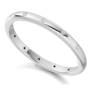 950 Platinum & Diamond 2mm Wedding Band & Mens 950 Platinum 5mm Band - Pobjoy Diamonds