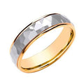 18K Two Colour Gold Faceted 6mm Wedding Band - Pobjoy Diamonds