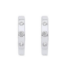 Load image into Gallery viewer, White Gold Diamond Studded Earrings 0.08 Carat - Pobjoy Diamonds