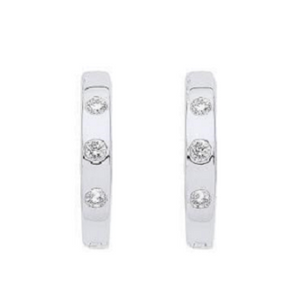 White Gold Diamond Studded Earrings 0.08 Carat - Pobjoy Diamonds