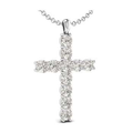 Custom 950 Platinum & Diamond Cross Pendant 3.30 Carat - GIA - Pobjoy Diamonds