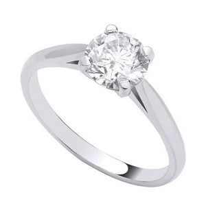 950 Platinum 1.00 Carat Solitaire Diamond Ring - WGI Certified