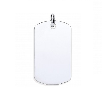 9K White Gold His Or Hers Large Dog Tag & Neck Chain-Pobjoy Diamonds