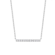 Load image into Gallery viewer, Pobjoy 9k White Gold &amp; Diamond Horizontal Bar Necklace