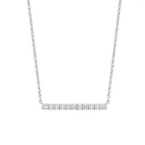 Pobjoy 9k White Gold & Diamond Horizontal Bar Necklace