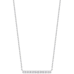 Pobjoy 9k White Gold & Diamond  Bar Necklace