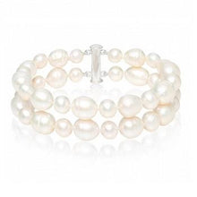 Load image into Gallery viewer, Twin Strand Freshwater Cultured Baroque White Pearl Bracelet - Pobjoy Diamonds