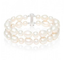 Load image into Gallery viewer, Twin Strand Freshwater Cultured Baroque White Pearl Bracelet - Pobjoy Diamonds