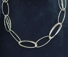 Load image into Gallery viewer, Sterling Silver Large Oval Link Ladies Necklace - Pobjoy Diamonds