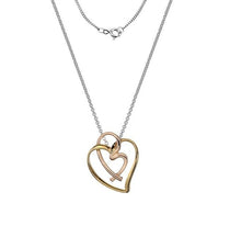Load image into Gallery viewer, Sterling Silver Two Colour Heart Pendant &amp; Necklace - Pobjoy Diamonds