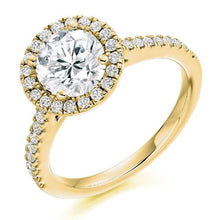 Load image into Gallery viewer, 18K Yellow Gold Brilliant Round Cut 1.90 CTW Halo Diamond Ring G/VS - Pobjoy Diamonds