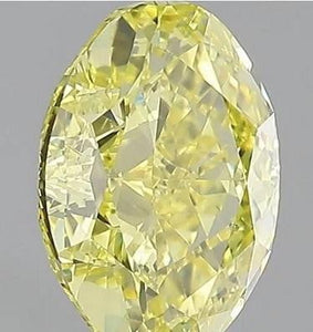 18K Gold Fancy Intense Yellow Diamond 1.50 Carat Oval Cut Solitaire Ring - SI1 - Pobjoy Diamonds