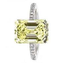 Load image into Gallery viewer, 18K Gold Fancy Diamond 0.90 Carat Emerald Or Cushion Cut Solitaire Ring - VS2 - Pobjoy Diamonds
