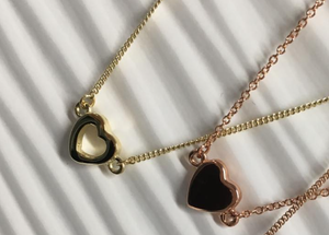 9K Yellow Gold Single Silhouette Heart & Neck Chain-Pobjoy